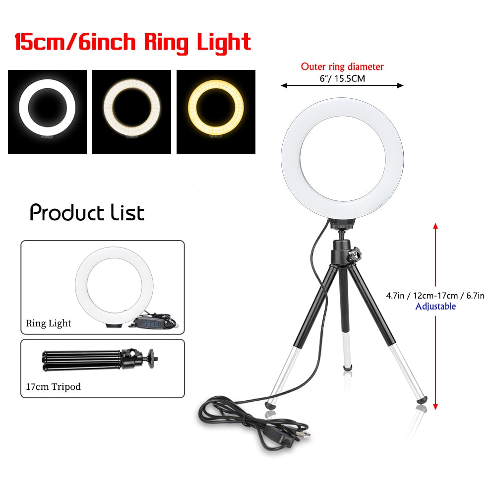 Buy Rechargeable Selfie Ring Light for Mobile Photography ( pack of 02)  Online In India At Discounted Prices